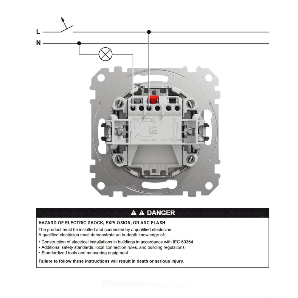 Вимикач Schneider Sedna Design алюміній 1кл з підсвіткою ( SDD113101L )